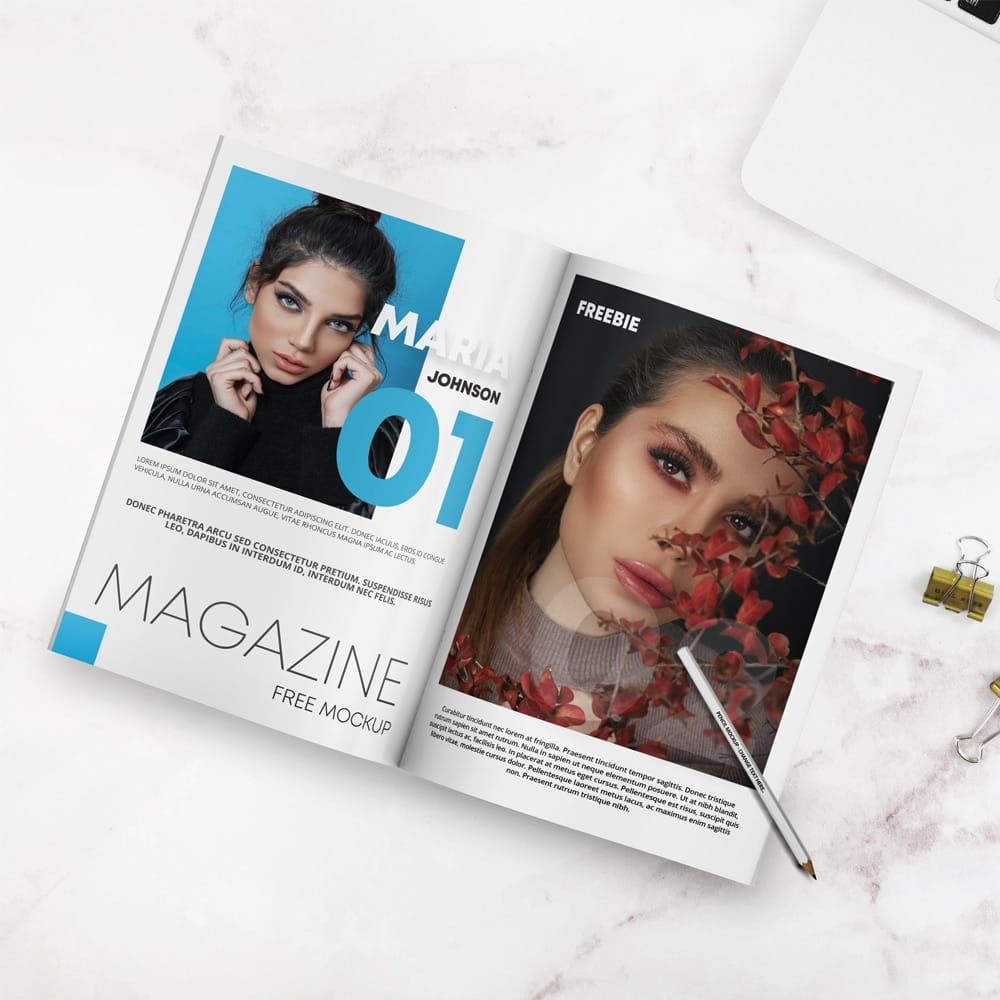 Free Open Magazine On Desk Mockup » CSS Author