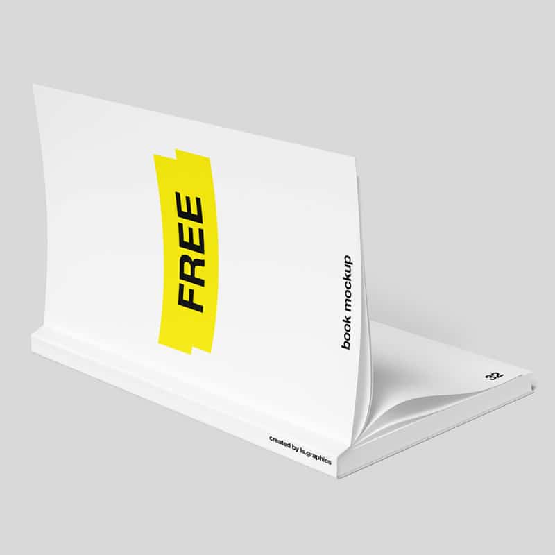 Free Opened Soft Cover Book Mockup