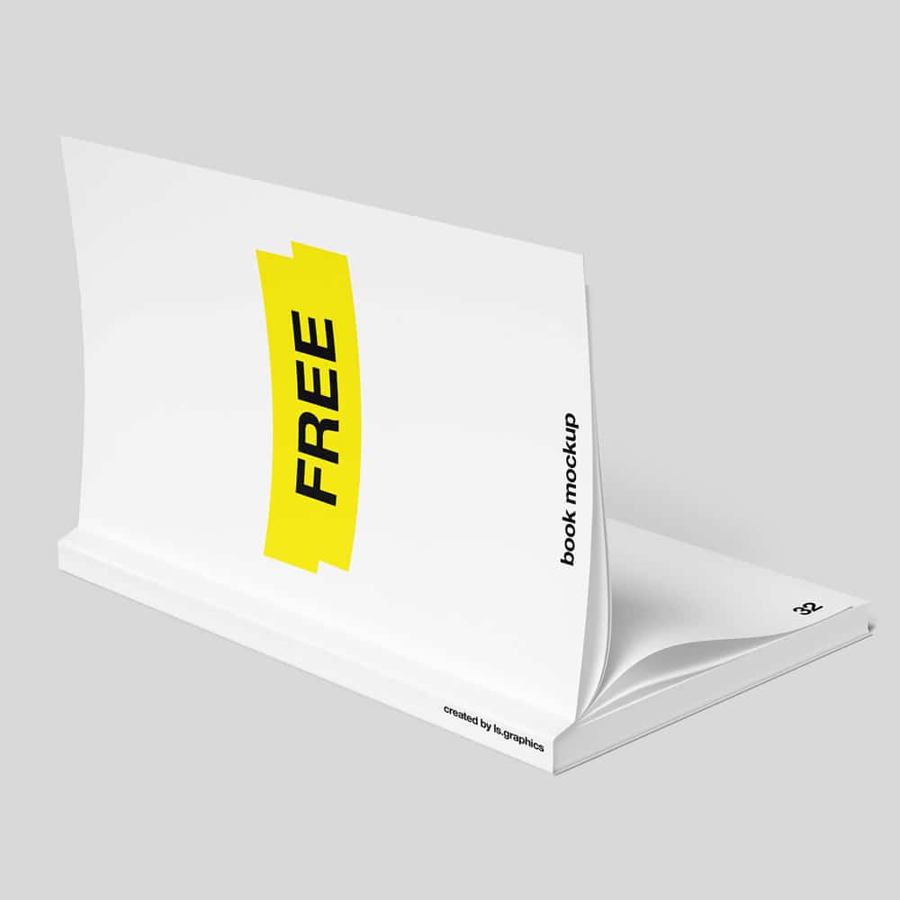 Free Opened Soft Cover Book Mockup