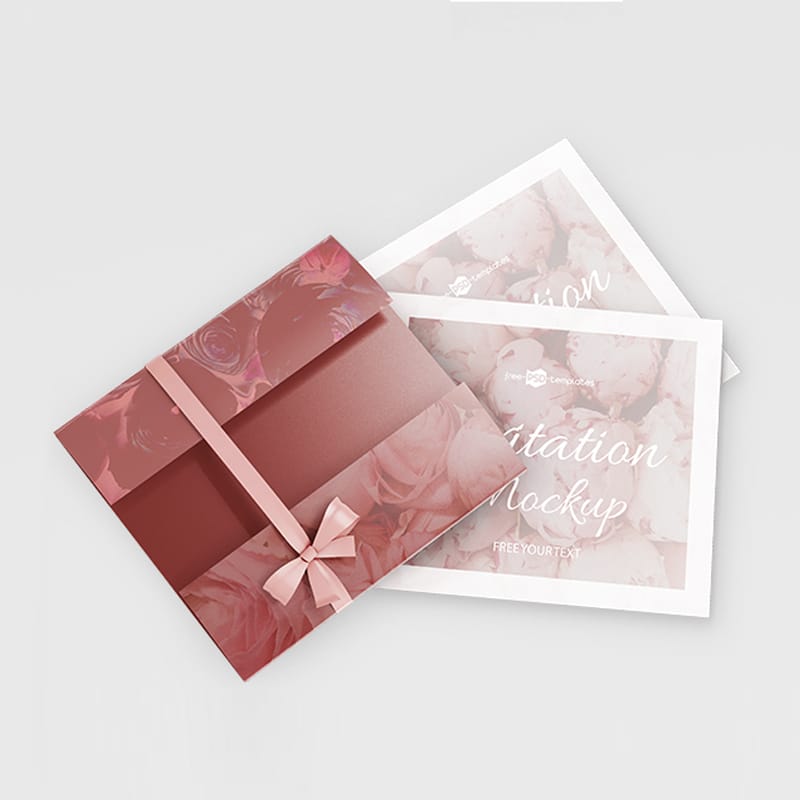 Free PSD Invitation Mockup Template