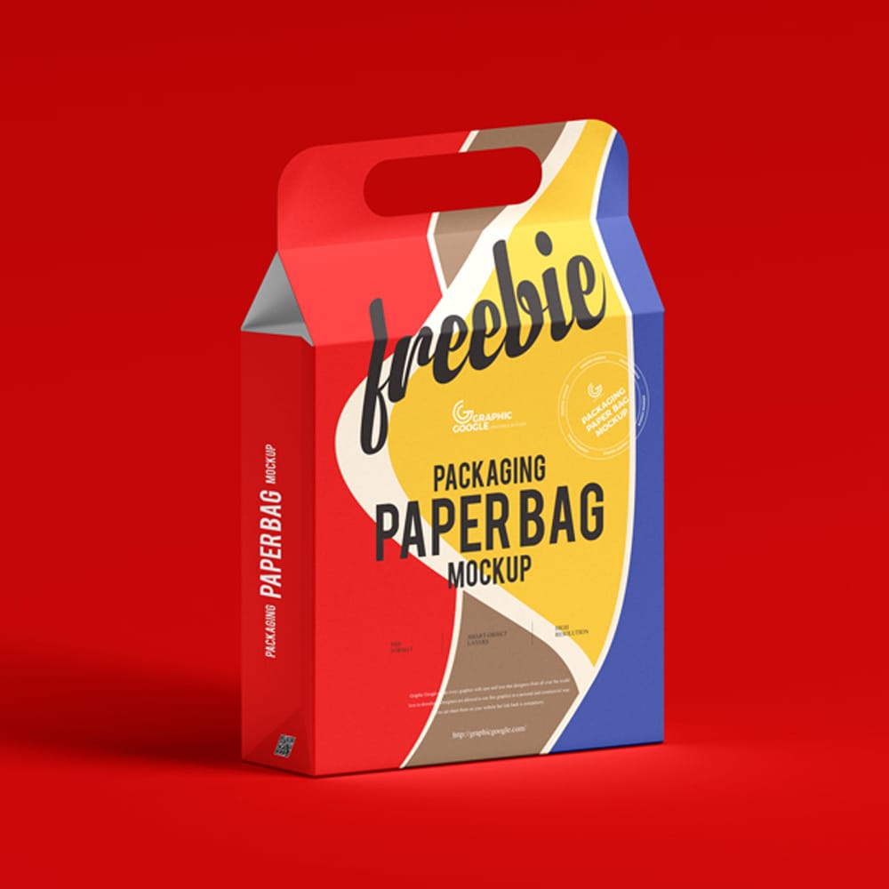 Free Packaging Paper Bag Mockup
