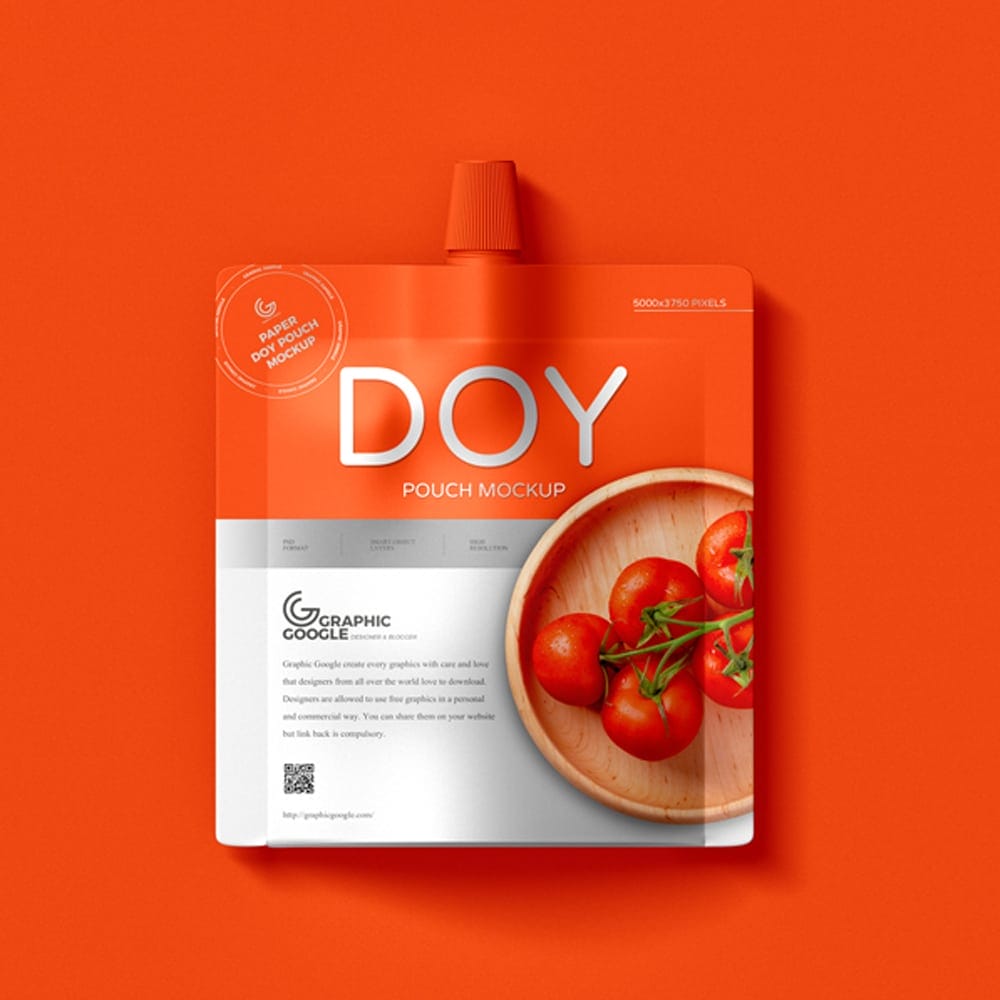 Free Paper Doy Pouch Mockup