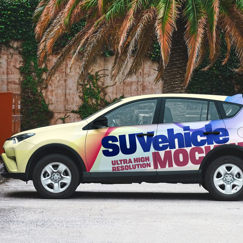 Free SUV Vehicle Branding Mockup PSD