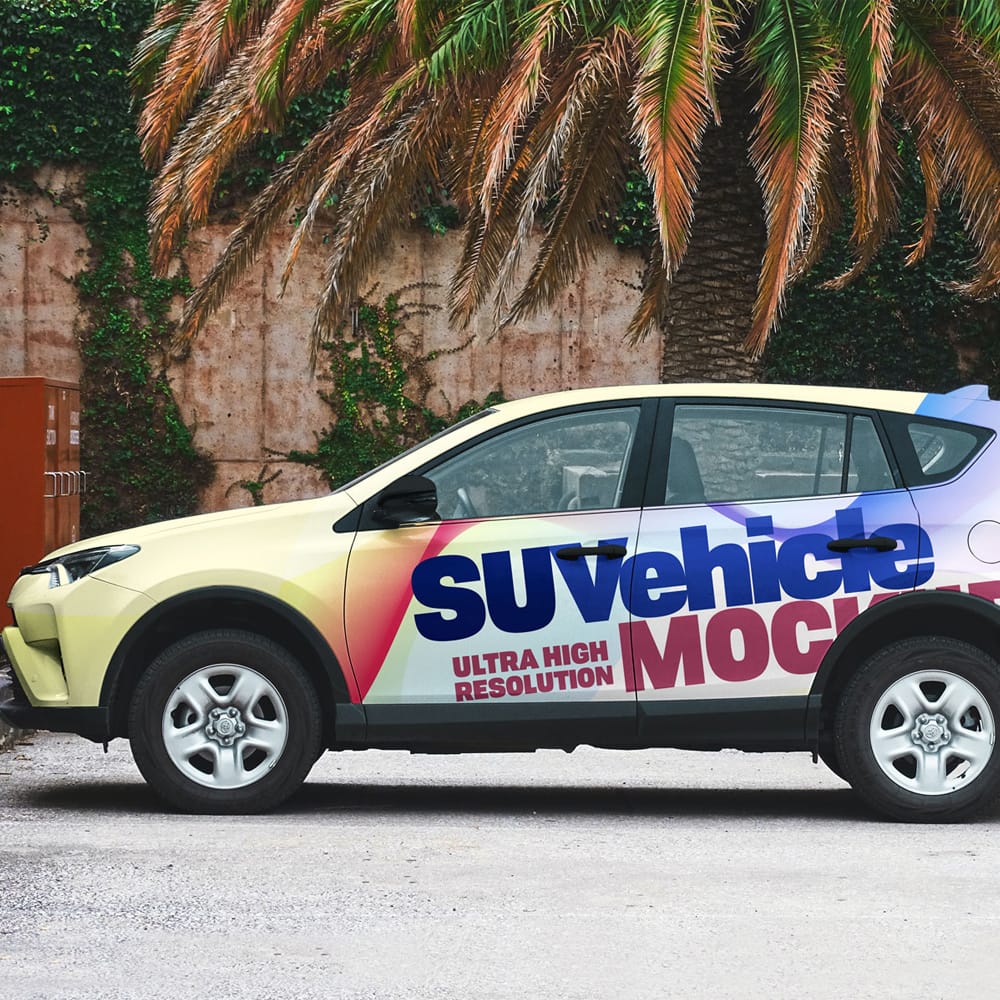 Free SUV Vehicle Branding Mockup PSD