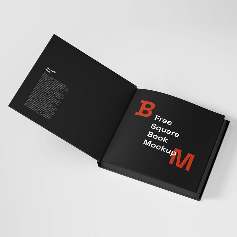Free Square Book Mockup