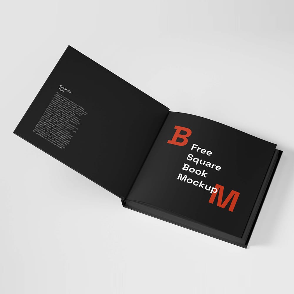 Free Square Book Mockup