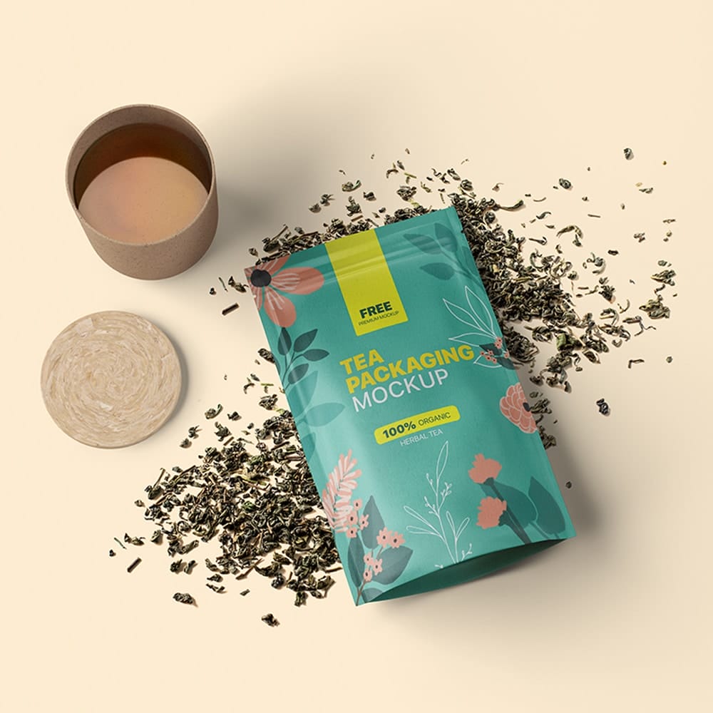 Free Tea Packaging Mockup
