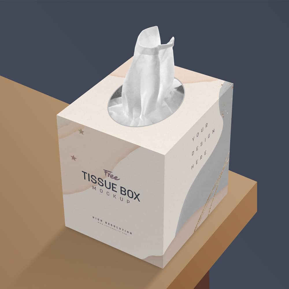 Free Tissue Box Mockup PSD