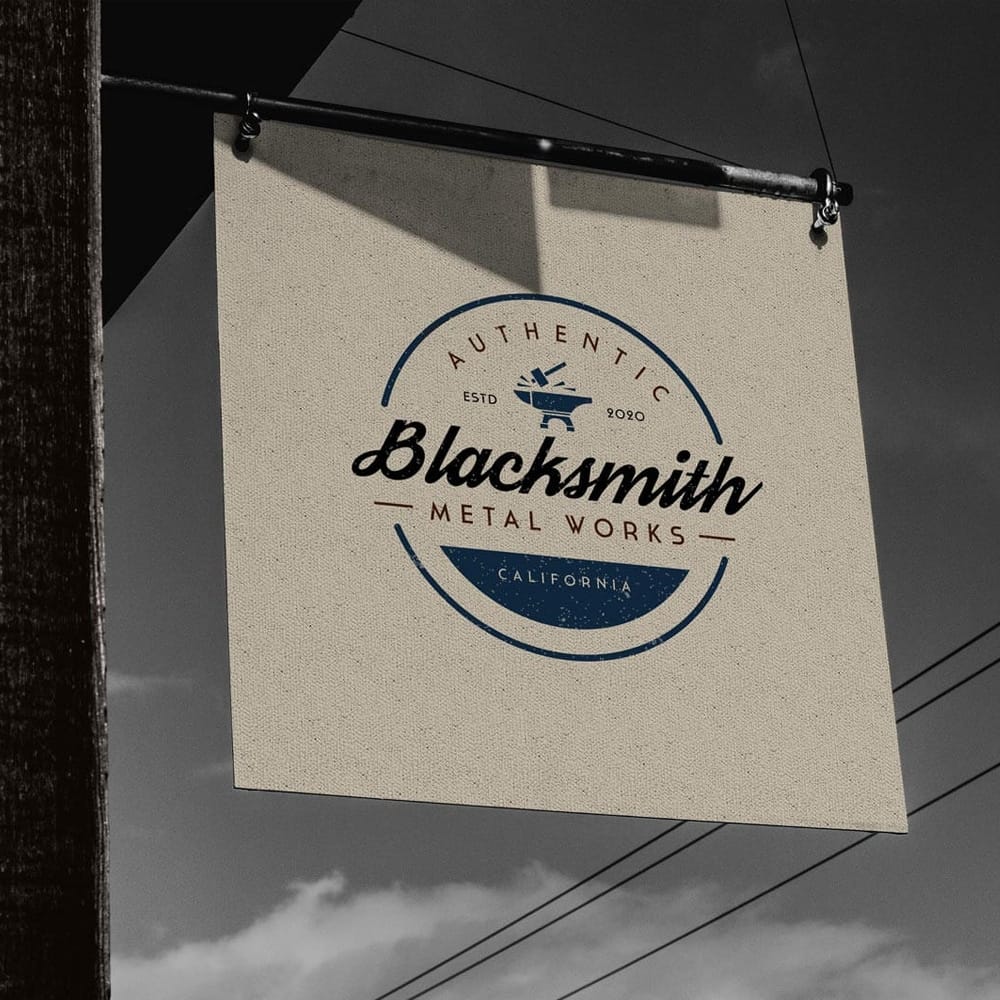 Free Vintage Shop Sign Mockup PSD