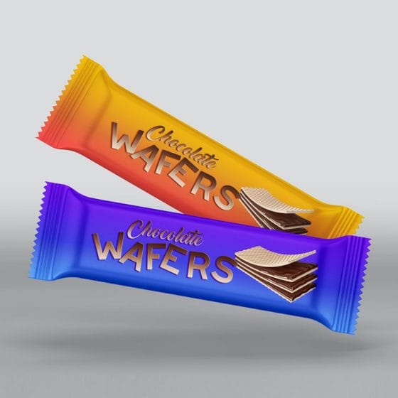 Free Wafers / Chocolate Bar Packaging Mockup PSD