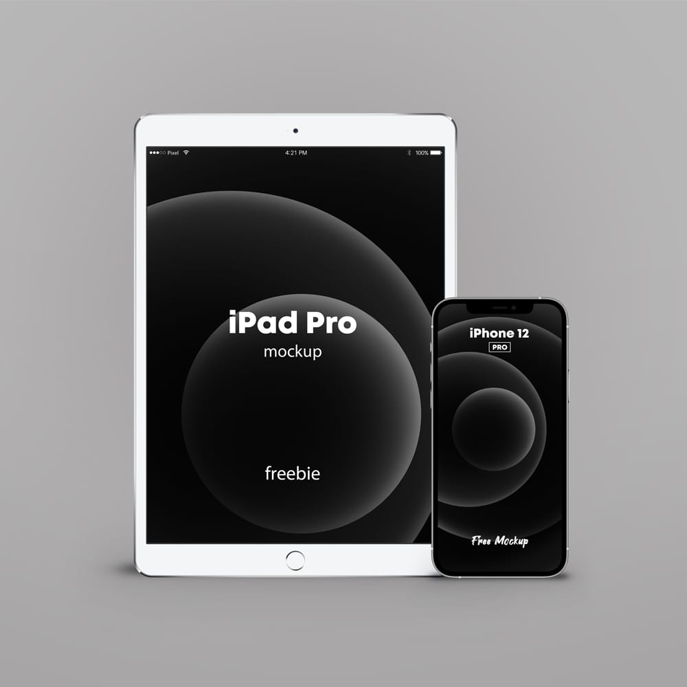 Free iPhone 12 Pro with iPad Pro Mockup