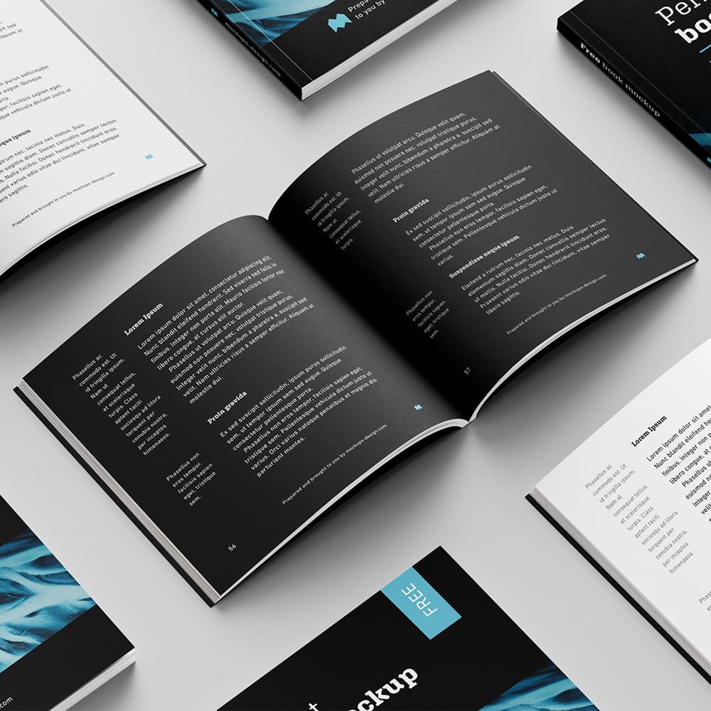 Free Square Book Mockup