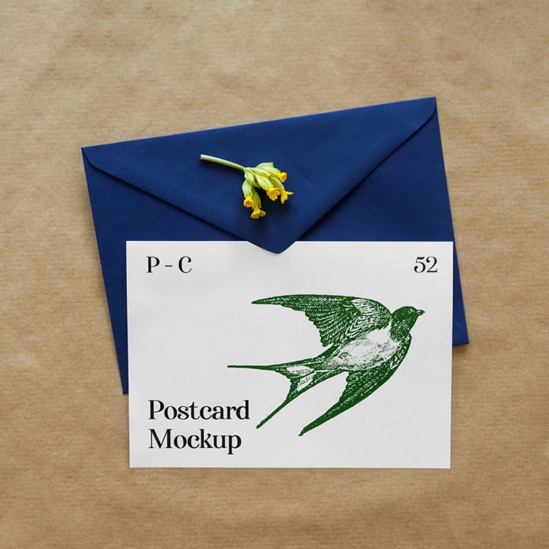 Greeting Card with Envelope Mockup