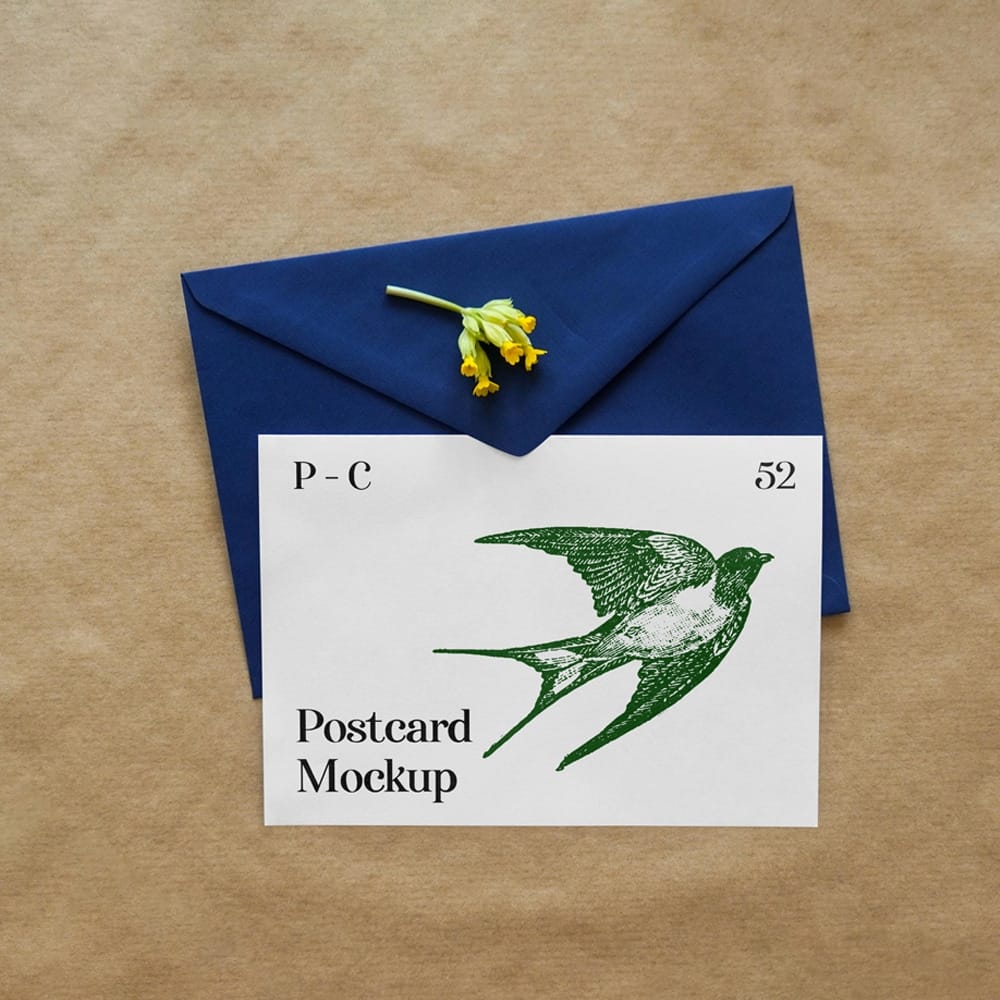 Greeting Card with Envelope Mockup
