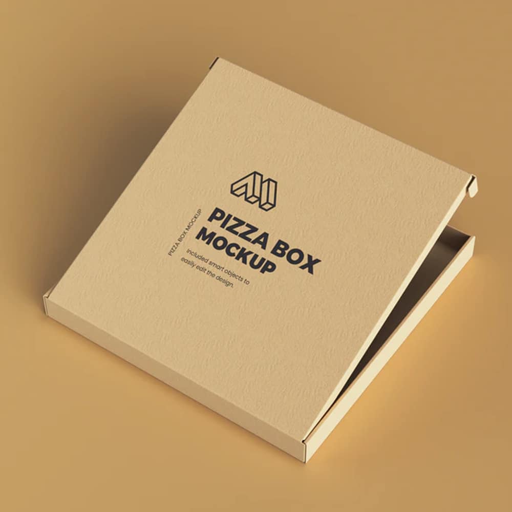 Half Opened Pizza Box Mockup