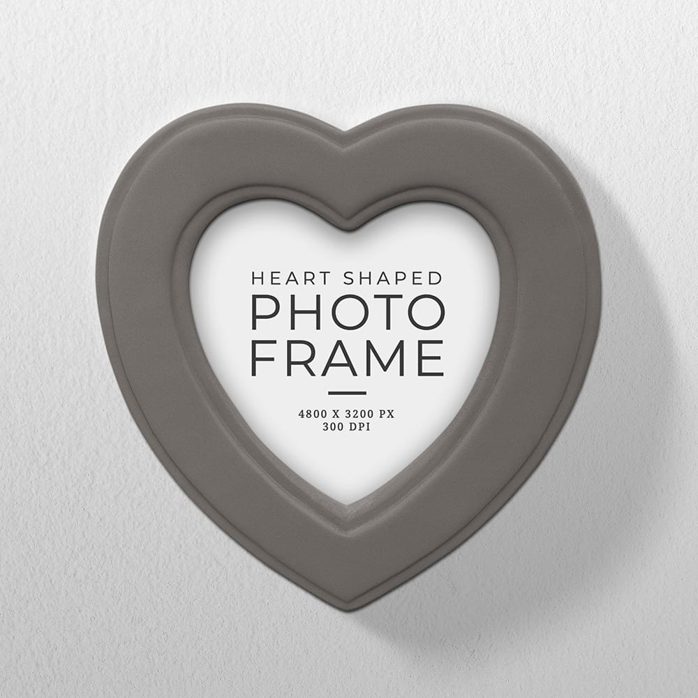Heart Shaped Photo Frame Mockup