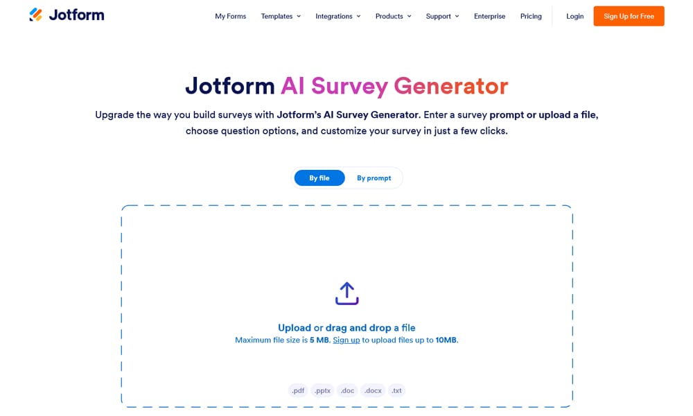 Jotform AI Survey Generator