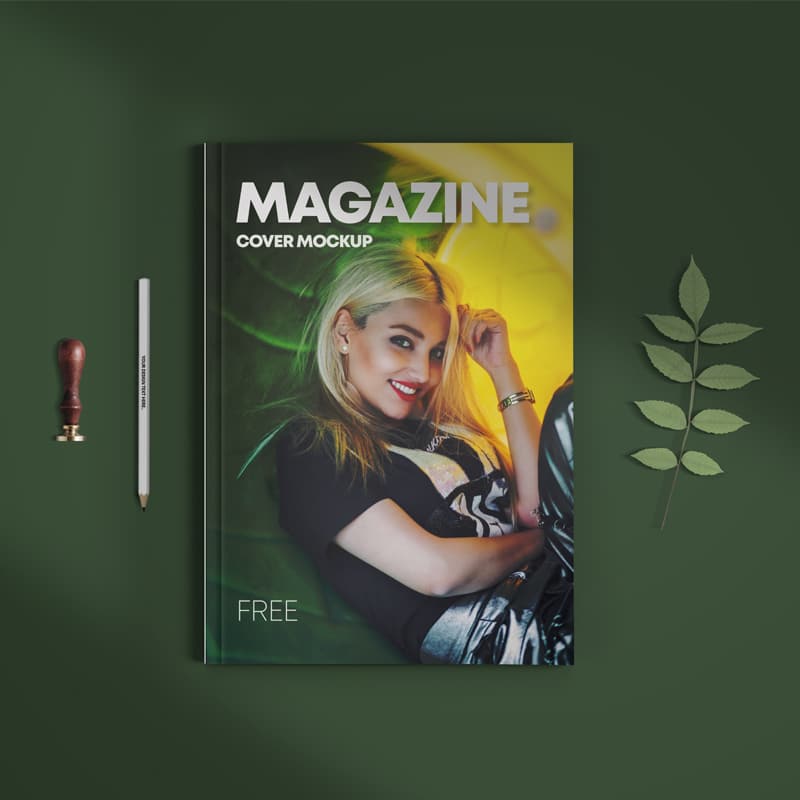 Magazine Cover Free Mockup PSD