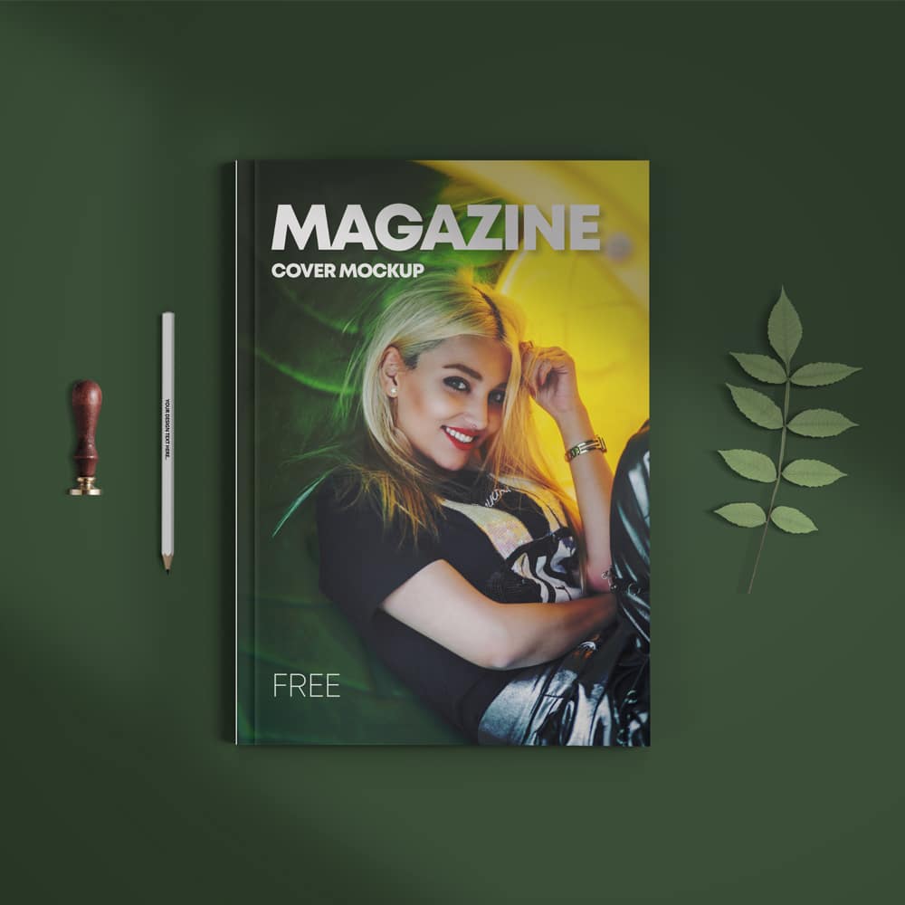 Magazine Cover Free Mockup PSD