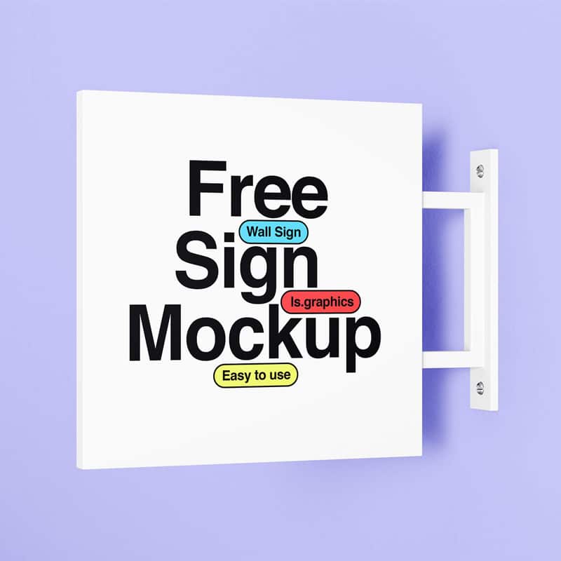 Minimalistic Free Wall Sign Mockup