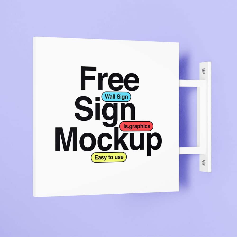 Minimalistic Free Wall Sign Mockup