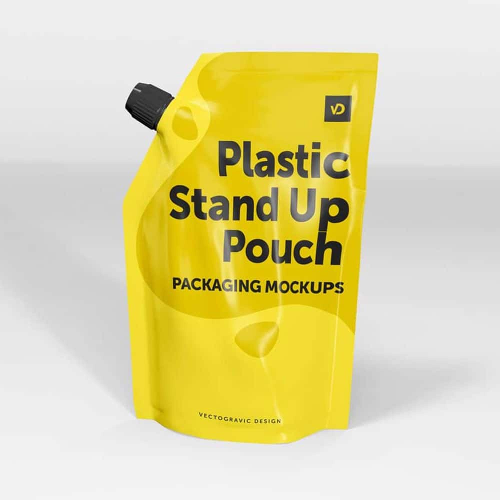 Plastic Stand Up Pouch Packaging Mockups