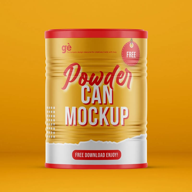 Powder Tin Can Mockup