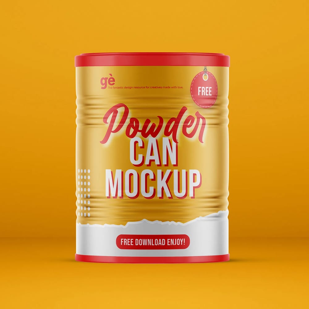 Powder Tin Can Mockup
