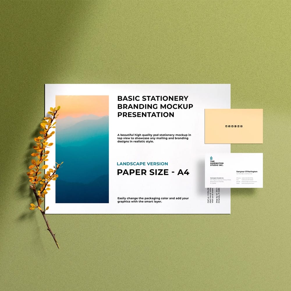 Stationery Branding PSD Mockup