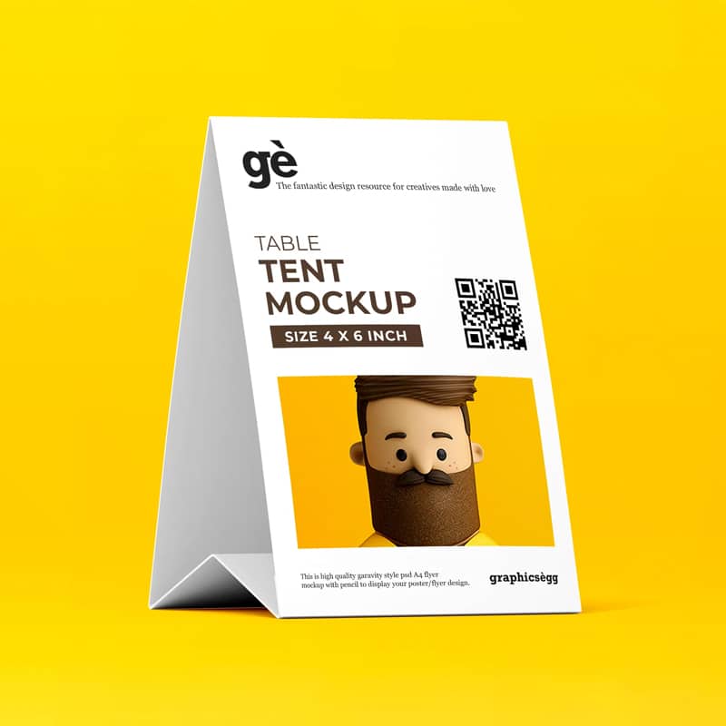 Table Tent PSD Mockup