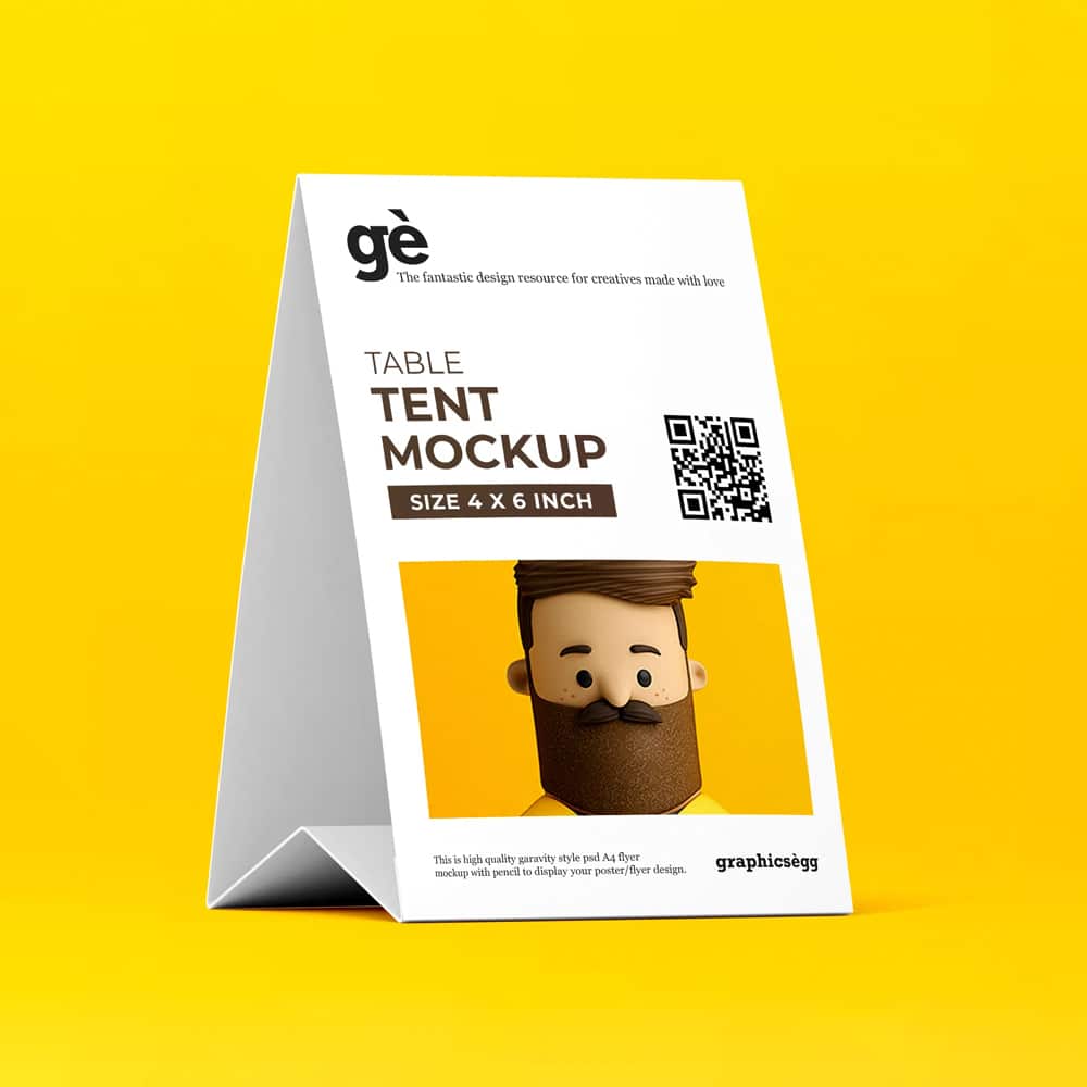 Table Tent PSD Mockup