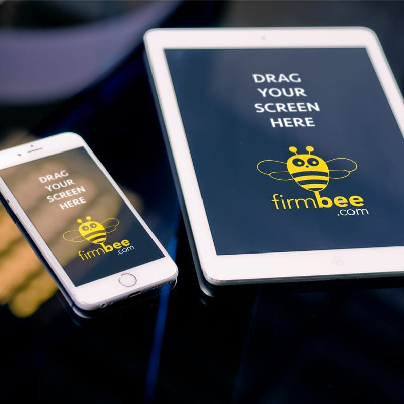 White Apple Devices Mockup PSD