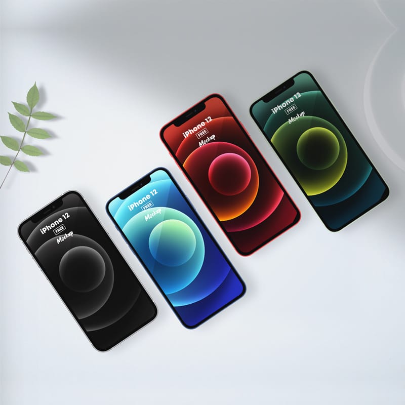 iPhone 12 All Colors Free Mockup