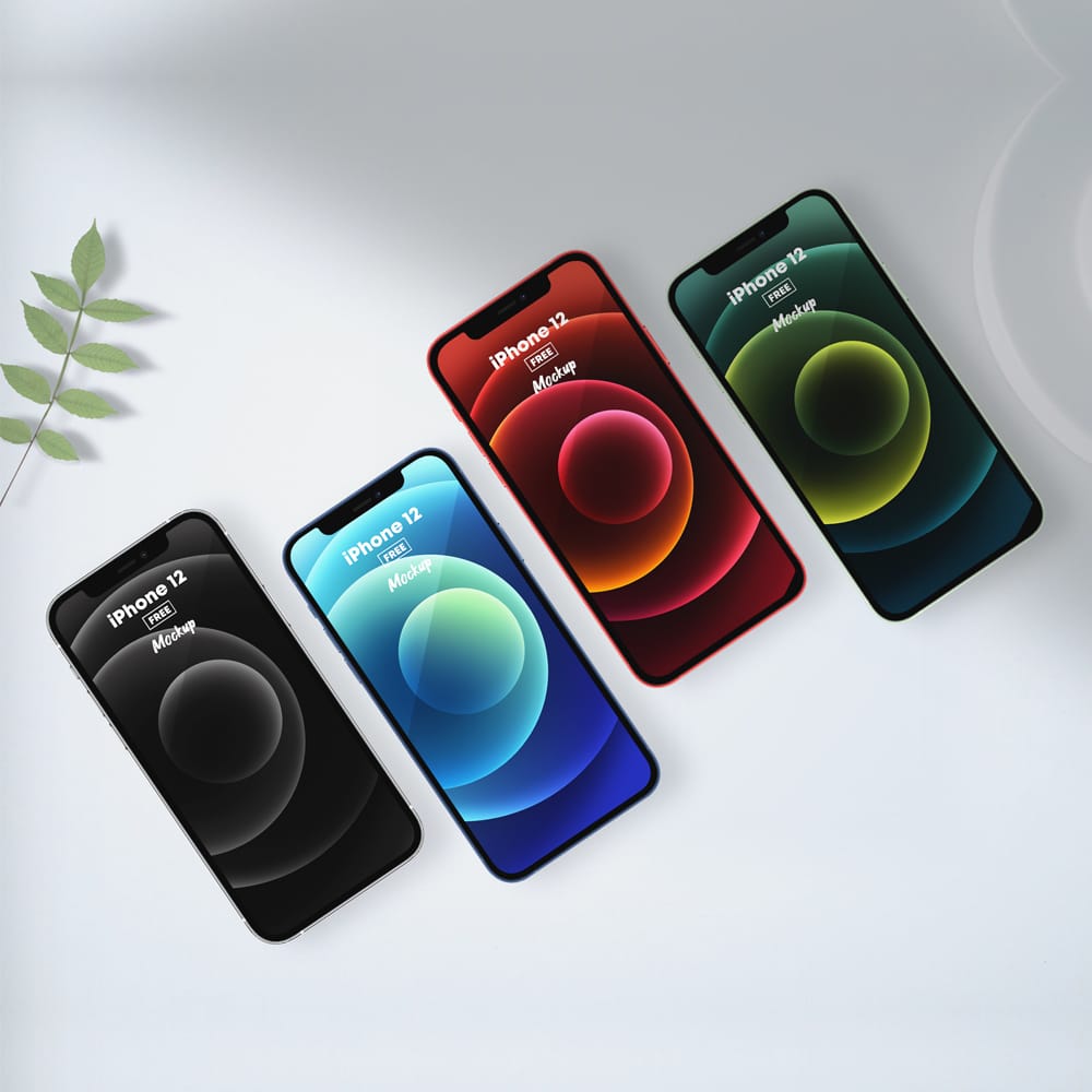 iPhone 12 All Colors Free Mockup