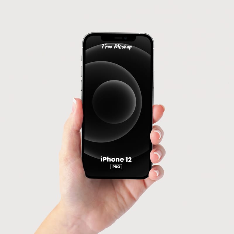 iPhone 12 Pro in Hand Free Mockup
