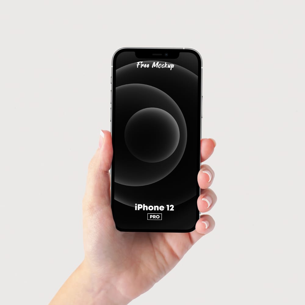 iPhone 12 Pro in Hand Free Mockup