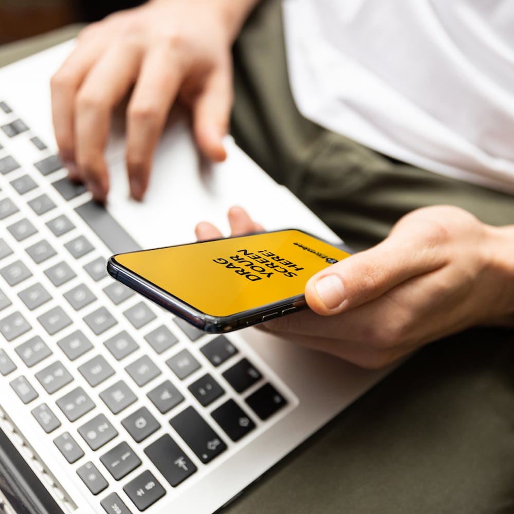 iPhone XS and Apple MacBook Free Mockup PSD