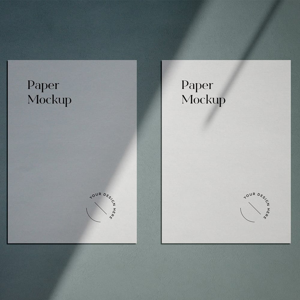 A4 Paper Mockup with Shadow Overlay