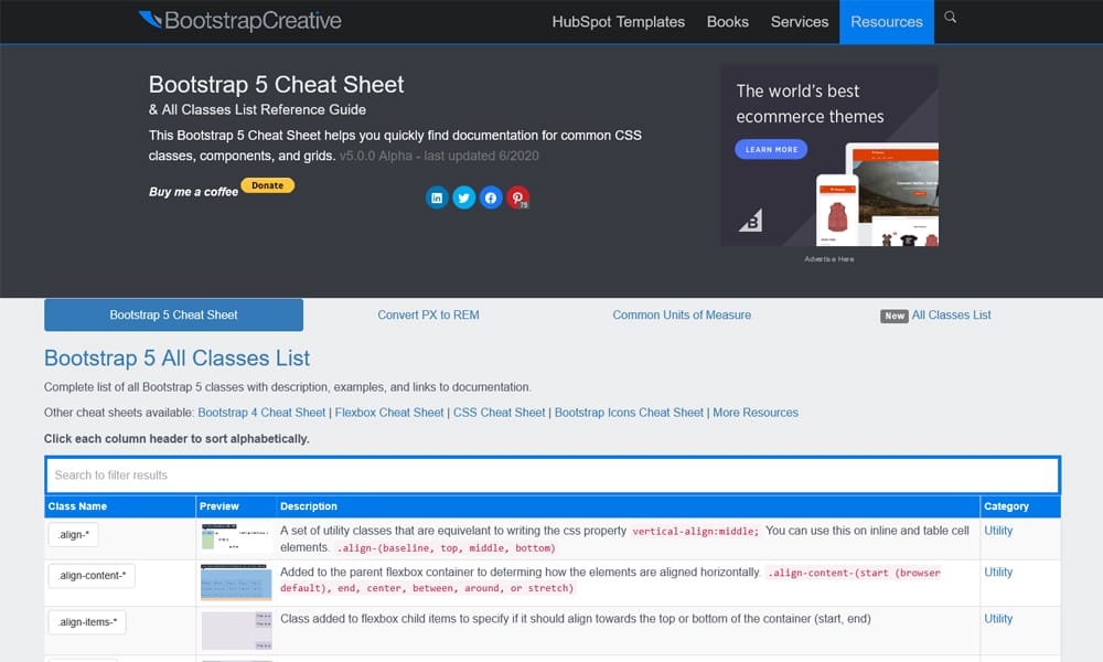 Essential Bootstrap 5 Cheat Sheets » CSS Author