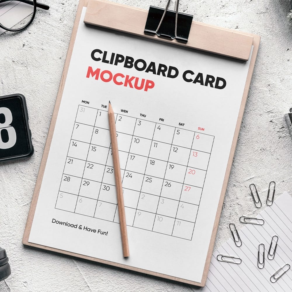 Clipboard Card Mockup
