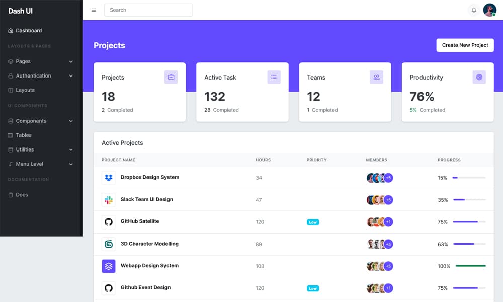 Dash UI - Free Bootstrap 5 Admin Template