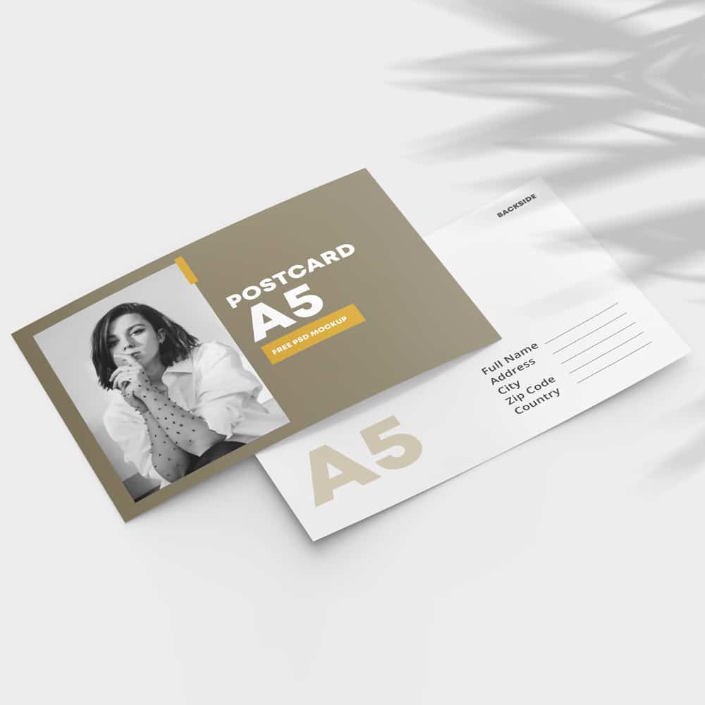 Double Sided Postcard Free Mockup