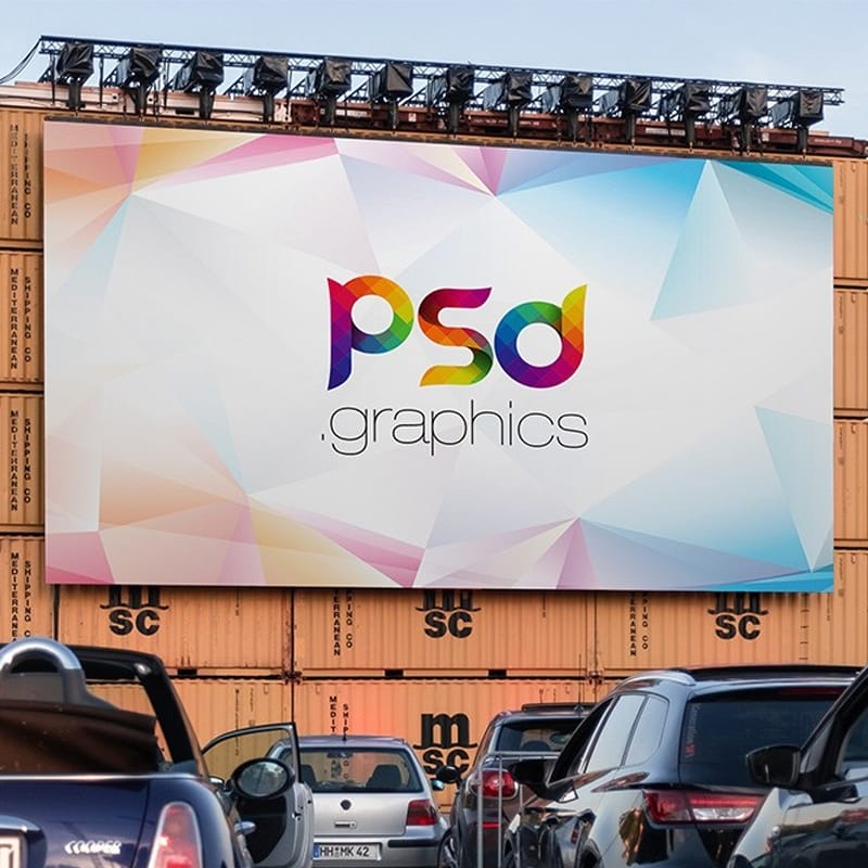 Drive-In Cinema Screen Mockup