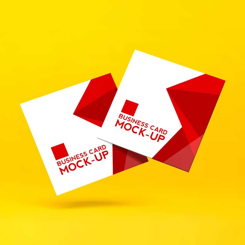 Falling Square Business Card Mockup