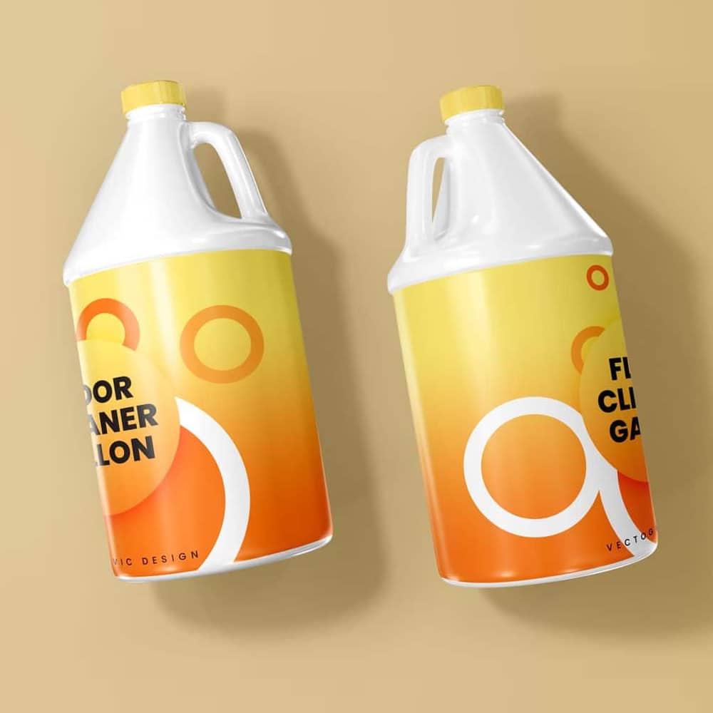 Floor Cleaner Gallon Container Mockups
