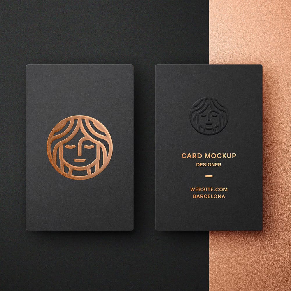 Foil Embossing Business Card Mockup