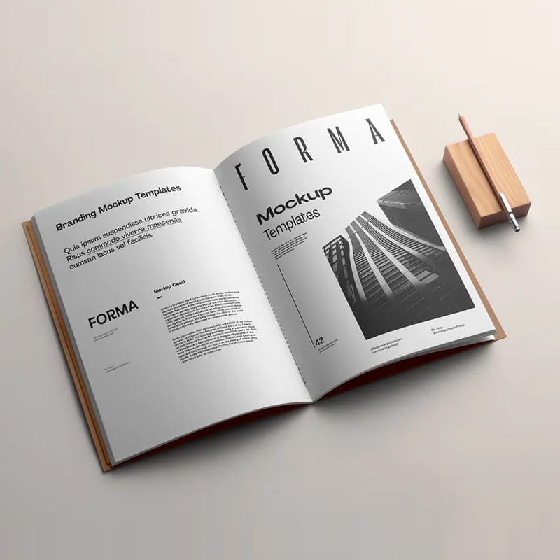 Forma Free Brochure Branding Mockup