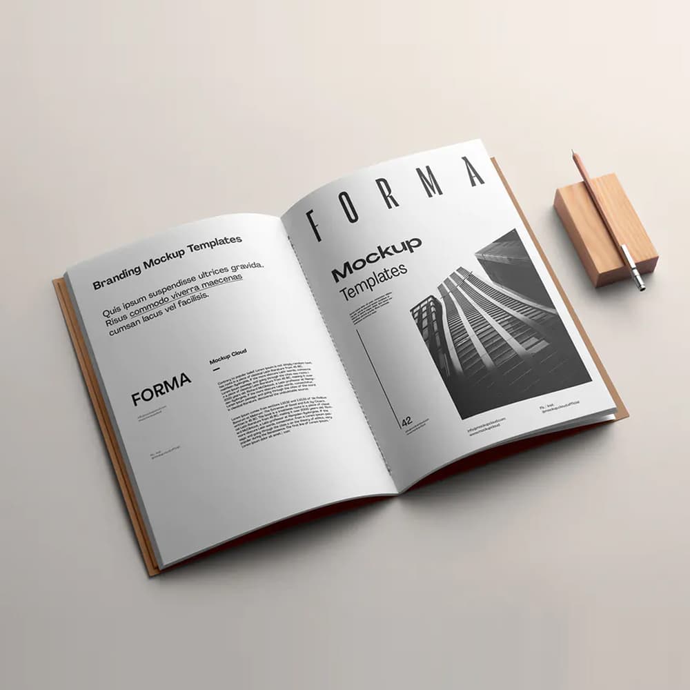 Forma Free Brochure Branding Mockup