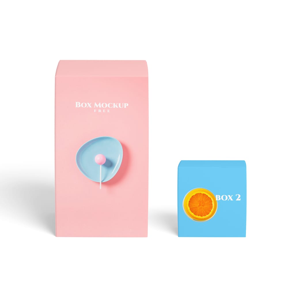 Free 2 Box Packaging Mockup