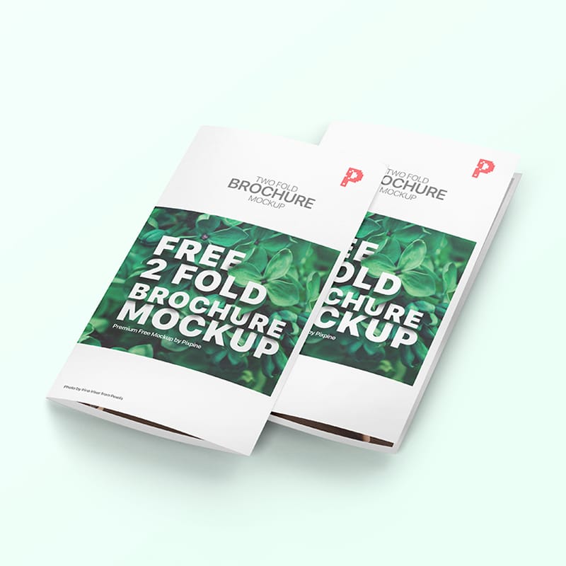 Free 2 Fold Brochure Mockup